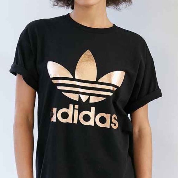 adidas originals rose gold double logo tee